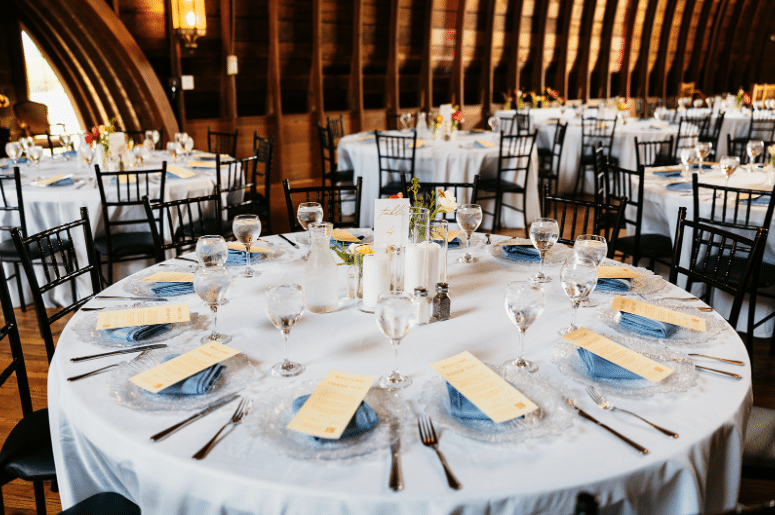 Table Set For Wedding At Green Acres Event Center